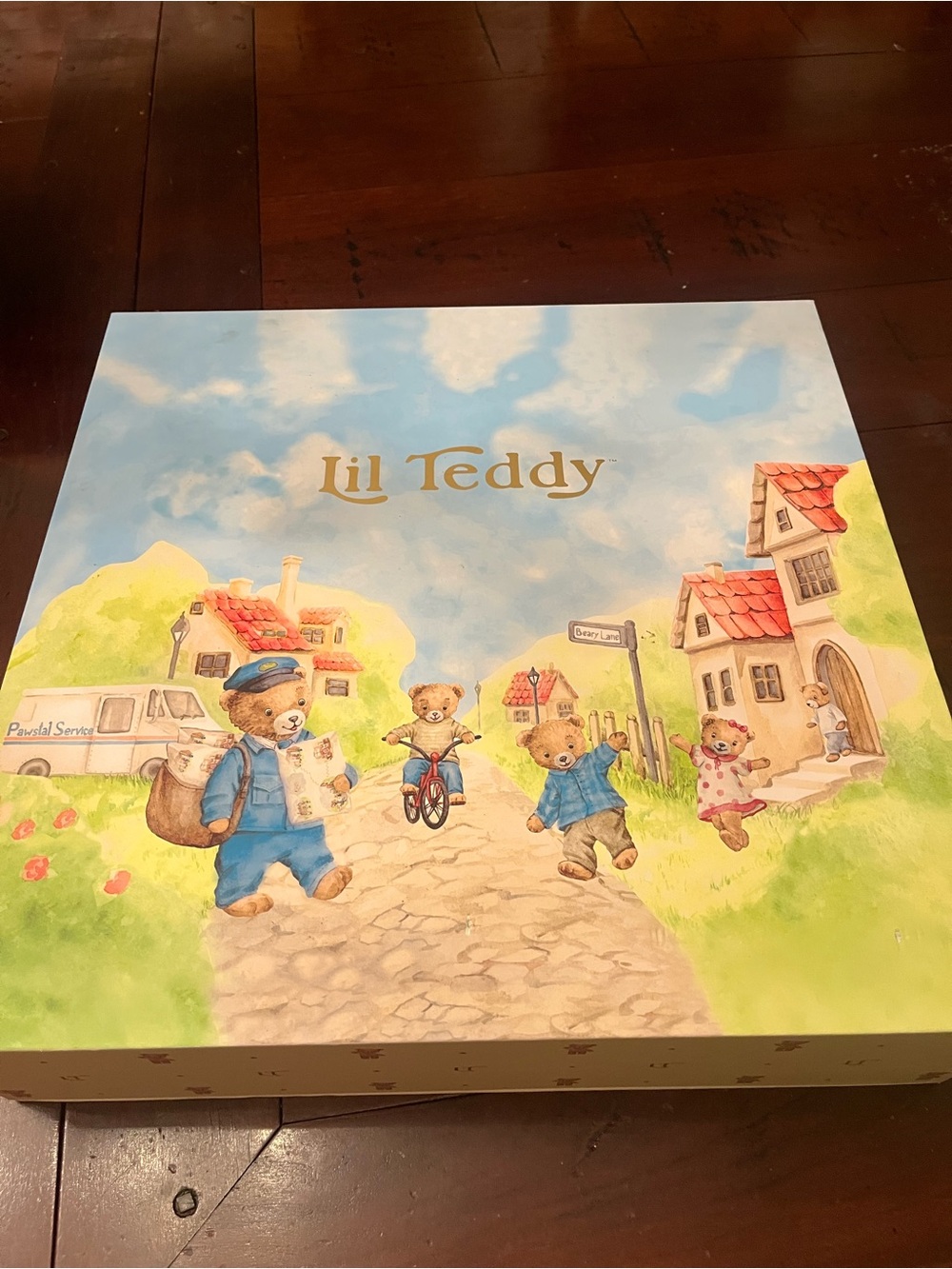 Kids Toy Gift Box - Blue Illustrated Bear Design